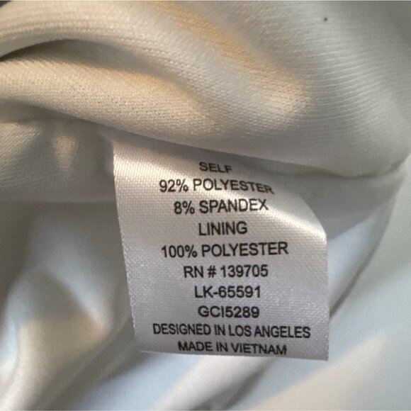 White Ruched Mini Dress With Glitter Accents Adjustable Spaghetti Straps - Picture 4 of 6